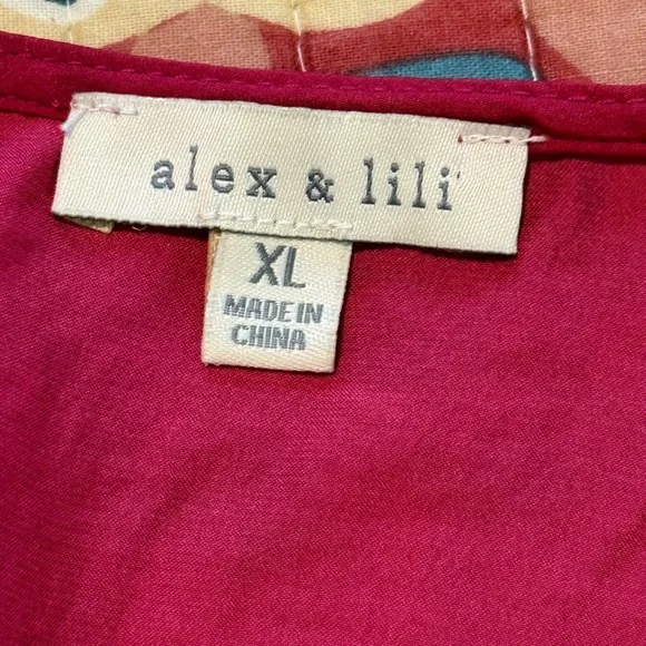 Alex & Lili Fuchsia Sleeveless Blouse - Picture 5 of 7